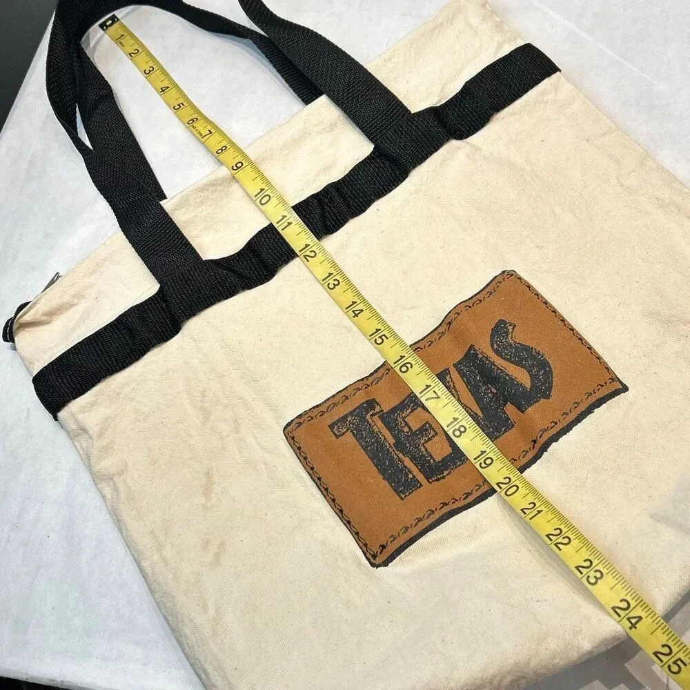Texas Canvas Tote Bag Zip Top Reusable Ecofriendly Travel TX Lone Star State